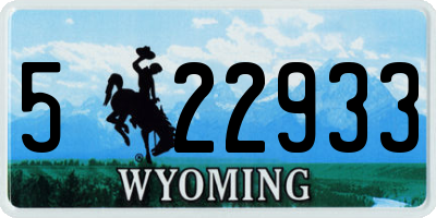 WY license plate 522933