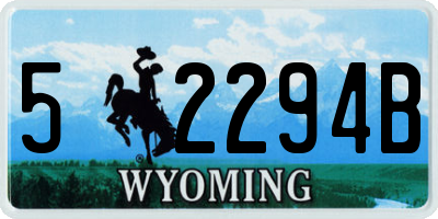 WY license plate 52294B