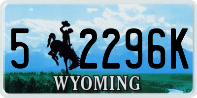 WY license plate 52296K