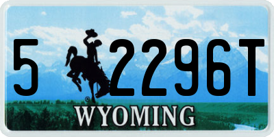 WY license plate 52296T