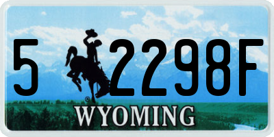 WY license plate 52298F