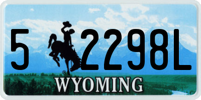 WY license plate 52298L