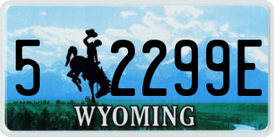 WY license plate 52299E