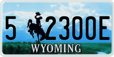 WY license plate 52300E