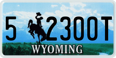 WY license plate 52300T