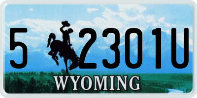 WY license plate 52301U