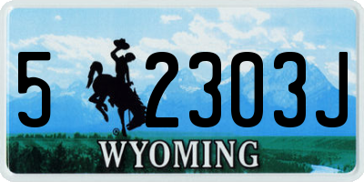 WY license plate 52303J