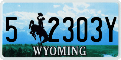 WY license plate 52303Y