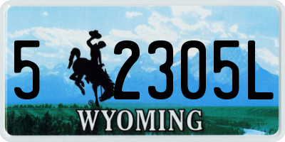 WY license plate 52305L