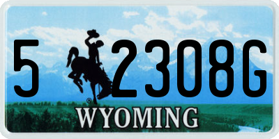 WY license plate 52308G