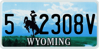 WY license plate 52308V