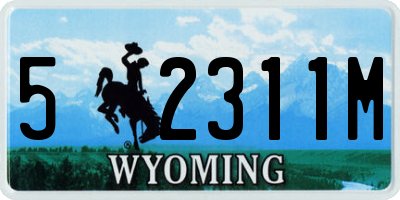 WY license plate 52311M