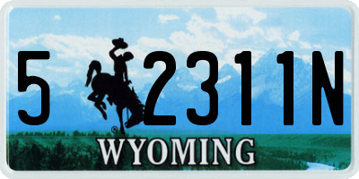 WY license plate 52311N