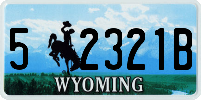 WY license plate 52321B