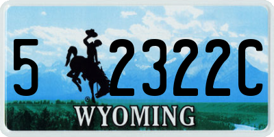 WY license plate 52322C