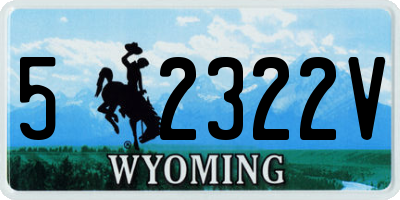 WY license plate 52322V