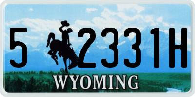 WY license plate 52331H