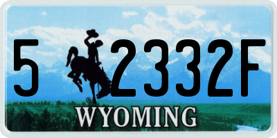 WY license plate 52332F