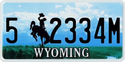 WY license plate 52334M