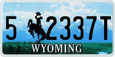 WY license plate 52337T