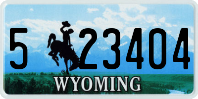WY license plate 523404