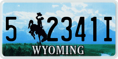 WY license plate 52341I