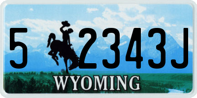 WY license plate 52343J