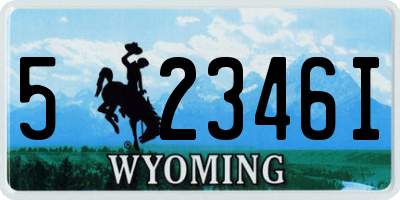 WY license plate 52346I