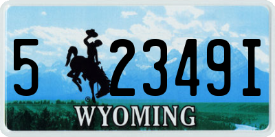 WY license plate 52349I