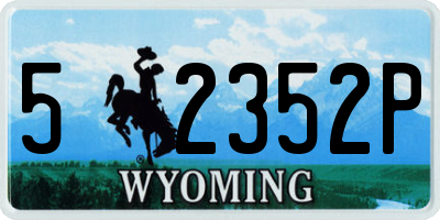 WY license plate 52352P