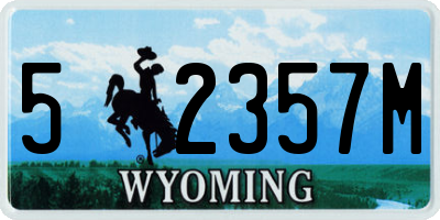 WY license plate 52357M
