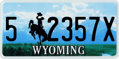 WY license plate 52357X