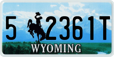 WY license plate 52361T