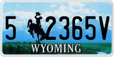 WY license plate 52365V