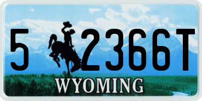 WY license plate 52366T