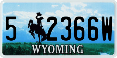 WY license plate 52366W
