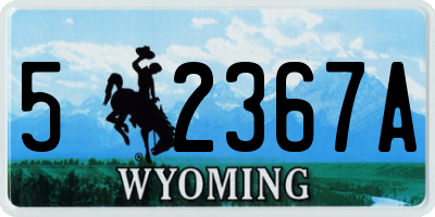 WY license plate 52367A