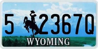 WY license plate 52367Q