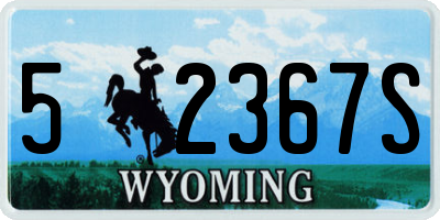WY license plate 52367S