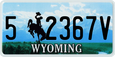 WY license plate 52367V