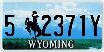WY license plate 52371Y