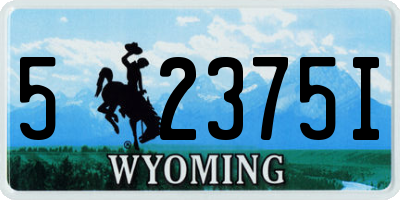 WY license plate 52375I