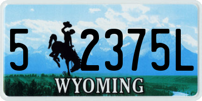 WY license plate 52375L