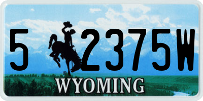WY license plate 52375W
