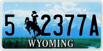 WY license plate 52377A
