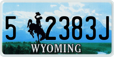 WY license plate 52383J