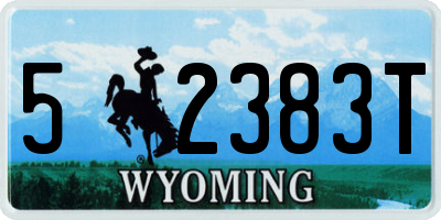 WY license plate 52383T