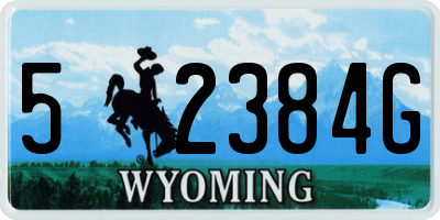 WY license plate 52384G