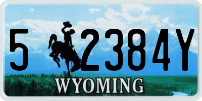 WY license plate 52384Y