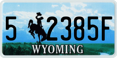 WY license plate 52385F